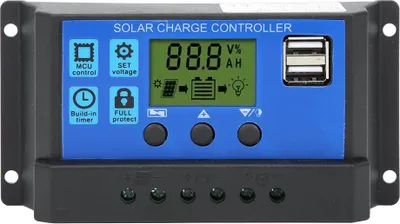 Produktbild von Solar Laderegler 12V/24V 30A mit LCD-Display und Dual-USB-Ausgang – PWM Solarregler für Batterie- und Solarpanel-Management