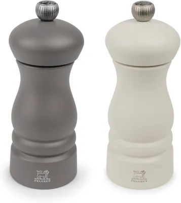 Obrázok produktu pre PEUGEOT – Mlynček na korenie a soľ Clermont, 13 cm – kameňová sivá a biela | Klasický dizajn