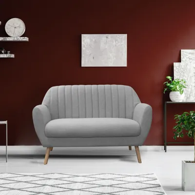 Image de Canapé - HOME DECO FACTORY - Sofia - Tissu - Gris