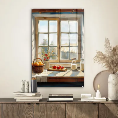 Produktbild von MuchoWow Glasbilder - Bilder auf Wandbild - Foto auf Glas Stillleben - Küche - Durchsichtig - Vintage 40x60 cm Wanddekoration aus Glas - Acrylglasbild - Acrylbilder - Gemälde - Bild von Glas