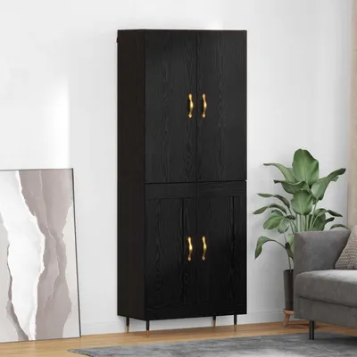 Immagine prodotto di vidaXL Credenza nera look rovere 69,5 x 34 x 180 cm materiale a base di legno