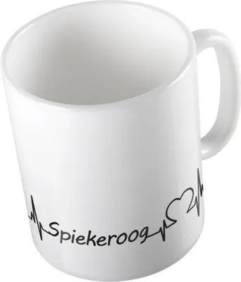 Produktbild von Huuraa Kaffeetasse Spiekeroog Geschenk Tasse Weiß 330ml Spiekeroog Präsent