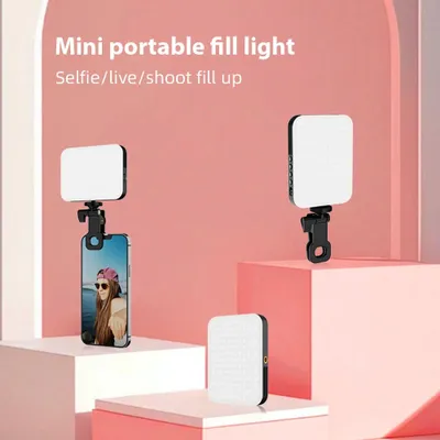 Produktbild von LED-Videoleuchte im Taschenformat, magnetisches LED-Fuelllicht, 2500 K šC 9000 K, dimmbares Videokonferenzlicht fuer Computer, Tablet, Mobiltelefon, DSLR-Kamera, eingebauter Akku mit Clip und Blitzschuhadapter