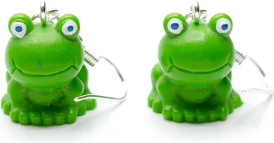 Produktbild von Frosch Ohrringe Miniblings Hänger Froschkönig Märchen Prinzessin Prinz sitzend