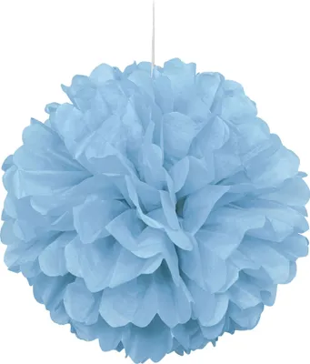 Produktbild von Papier Pompon Pastellblau 40 cm - Einheitsgröße