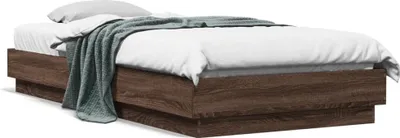 Obrázok produktu pre Maison Exclusive - Rám postele s LED osvetlením, hnedý dubový vzhľad, 90 x 200 cm