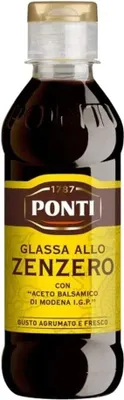 Produktbild von 6x Ponti Glassa allo Zenzero Gastronomische Ingwer Glasur Würzsaucen 245g mit Aceto Balsamico di Modena IGP Balsamico-Essig von Modena IGP
