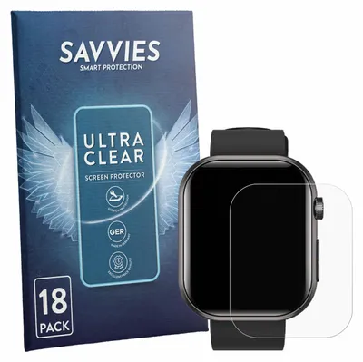 Produktbild von 18x Für Banlvs Smartwatch 1.96" Schutzfolie Savvies Displayschutz Display Schutz Folie Klar Transparent