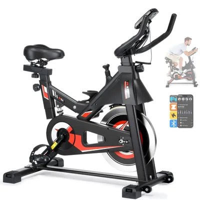 Image de Vélo d'appartement – Vélo de fitness – Vélo d'intérieur – Vélo de – Rameur d'appartement – Résistance magnétique – Moniteur de fréquence cardiaque – Selle et guidon réglables en 6 positions – Max