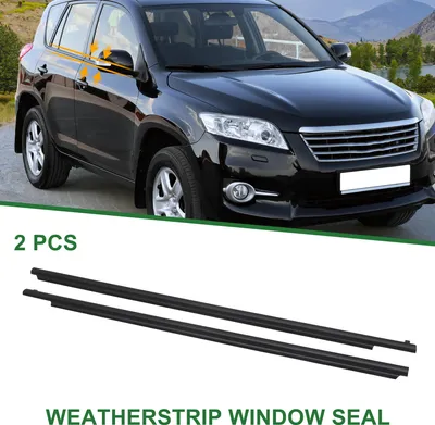 Image de Joint D'Étanchéité De Fenêtre, Bande De Garniture De Fenêtre, Pour Toyota Rav4 2009-2012, PVC, Avant Gauche Et Droite, No.757200R020/757100R020, Noir, 2 Pièces