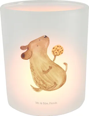 Produktbild von Mr. & Mrs. Panda Glas Teelichthalter Hund Keks - Transparent - Geschenk, Windlicht Draußen, Tisch, Hundesnacks, Hundemama, Kerzenhalter, Hundekekse, Hungrig, Sprüche