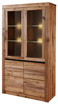 Immagine prodotto di MASSIVMOEBEL24 | vetrina in legno di Quercia Selvatica/ Cerro 105x42x190 quercia naturale oliato MONTREUX #101