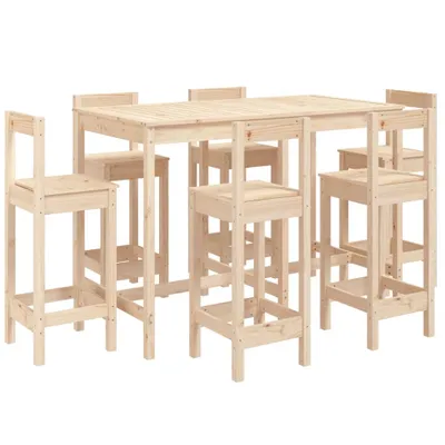 Produktbild von vidaXL 7-tlg. Gartenbar-Set Massivholz Kiefer