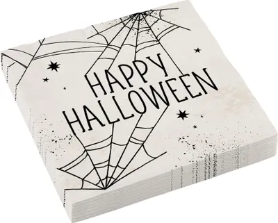 Zdjęcie produktu dla Serwetki papierowe z pajęczyną Happy Halloween 16 sztuk 33 x 33 cm -