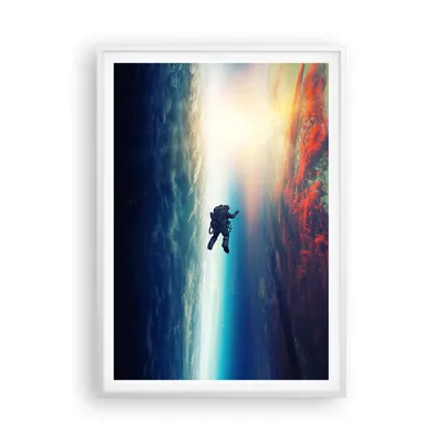 Produktbild von Gerahmtes Poster - Weißer Rahmen - Kosmos Astronaut Planet - 70x100 cm - Wand Bild - Wanddeko - Wandbilder - Kunstposter - Wandposter - Bilderrahmen - Bilder - Kunstdruck - P2WPA70x100-5049