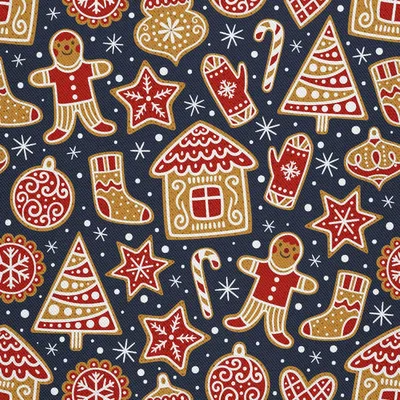 Produktbild von OUTDOOR DEKOSTOFFE OXFORD - Motiv Weihnachtslebkuchen