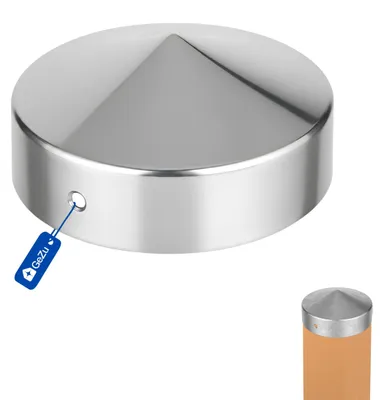Produktbild von Pfostenkappe rund Edelstahl Ø  101 mm Zaunkappe Schutzkappe Pfostenabdeckung
