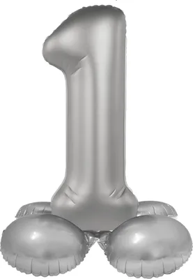 Produktbild von Stehender Folienballon Zahl 1 Moonlight Silver 72cm