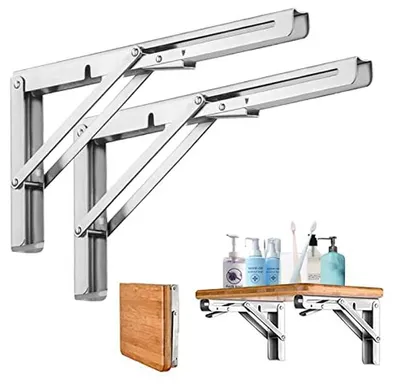 Productafbeelding van Klapconsole voor zware belasting - Roestvrijstalen wandhouder voor ruimtebesparing en DIY-projecten