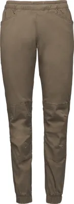 Beige Trekkinghose für Damen von Black Diamond; Modell "Notion Pants"; mit elastischem Bund und Taschen.