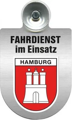 Produktbild von Einsatzschild Windschutzscheibe incl. Saugnapf - Fahrdienst im Einsatz - 309458 - incl. Regionen nach Wahl Color - Region Hamburg