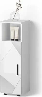 Produktbild von Midischrank Livinity Ronco Weiß Hochglanz mit Einsätzen 30 x 95 cm, Model 52743