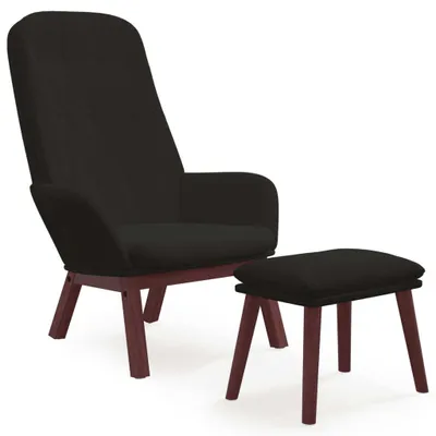 Produktbild von Relaxsessel mit Hocker Schwarz Samt