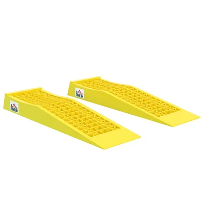 Immagine prodotto di HOMCOM Set di 2 rampe per auto, veicoli commerciali, rampa di carico pesante, 30 tonnellate, caravan, camper, dim. 78 L x 55 L x 37 H cm, gomma nera