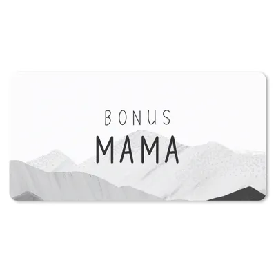 Produktbild von MuchoWow® Mauspad Mousepad Sprüche - Zitate Bonus Mama - Stiefmutter - Muttertagsgeschenk - Schwarz und Weiß 60x30 cm - Mousepads - Maus Mat - Pad - Mausunterlage - Nachhaltig