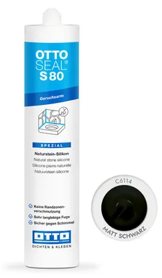Produktbild von Ottoseal S80 Naturstein-Silikon neutral 310ml Farbe: Matt-schwarz C6114