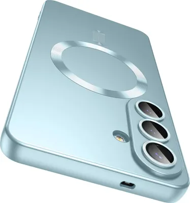 Immagine prodotto di Custodia magnetica per Samsung Galaxy S26 Custodia in silicone opaco con protezione per l'obiettivo della fotocamera, compatibile con MagSafe Blu