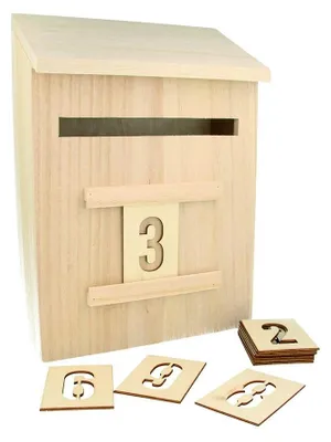 Zdjęcie produktu dla Drewniany kalendarz adwentowy do dekoracji - 20 x 9,5 x 28 cm