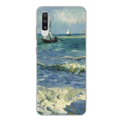 Produktbild von MuchoWow® Handyhülle Schutzhülle Hülle für Samsung Galaxy A70 Meereslandschaft bei Les Saintes-Maries-de-la-Mer - Vincent van Gogh Silikon Softcase Handy Hülle - Schutzhaube