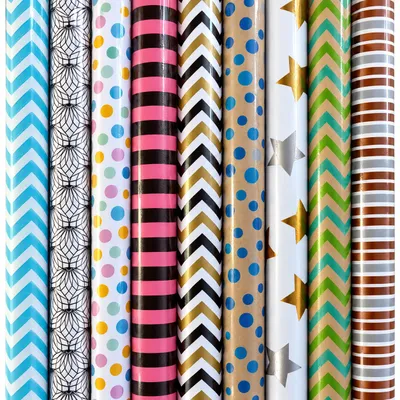 Produktbild von Sortiment Geschenkpapier CH3 - 200 x 70 cm - 5 Rollen