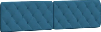 Image de Coussin de tête de lit bleu 200 cm velours