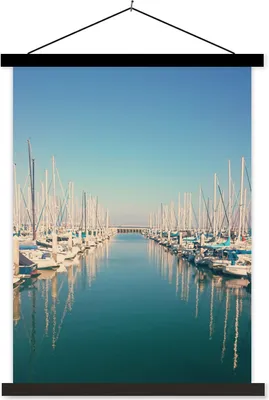 Produktbild von MuchoWow® Textilposter Boot - Hafen - Wasser 90x120 cm mit schwarzem Rahmen - Dekoration