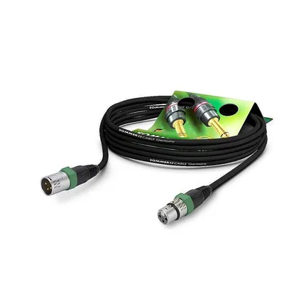 Produktbild von Mikrofonkabel SC-Carbokab 225, 2 x 0.25 mm² | XLR / XLR, NEUTRIK® | 1,50m | schwarz | grün