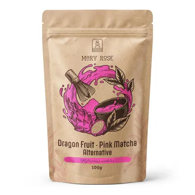 Produktbild von Mary Rose - Pink Matcha Tee Drachenfrucht Pulver 100g - Gefriergetrocknete Pitaya - Superfood für Latte - Lebensmittelfarbstoff - Reich an Vitamin C