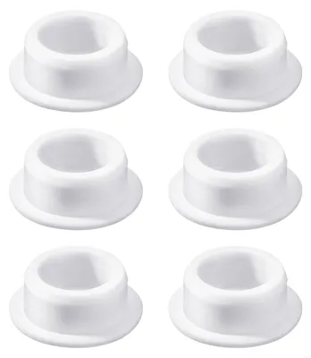 Image de Lot de 6 bouchons de trop-plein pour lavabo, bouchons de trop-plein en silicone pour lavabos de cuisine et de salle de bains, blancs