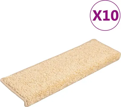 Obrázek produktu pro vidaXL Podložky na kroky 10 ks 65x21x4 cm krémová Obdélníkový okraj