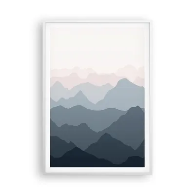Produktbild von Gerahmtes Poster - Weißer Rahmen - Berge Grafiken Buntstift - 70x100 cm - Wand Bild - Wanddeko - Wandbilder - Kunstposter - Wandposter - Bilderrahmen - Bilder - Kunstdruck - P2WPA70x100-4389