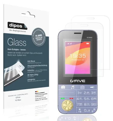 Produktbild von 2x Schutzfolie für GFive 16 Max matt - Anti-Shock 9H Folie dipos Glass Kunststoffglas