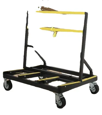 Obrázek produktu pro Mobilní vozík pro sádrokartonářské práce, nosnost 1000 kg, výška pracovní desky nastavitelná od 90 cm do 110 cm, délka pracovní desky nastavitelná od 83 cm do 122 cm, skládací konstrukce, čtyři otočná kola o průměru 12,7 cm