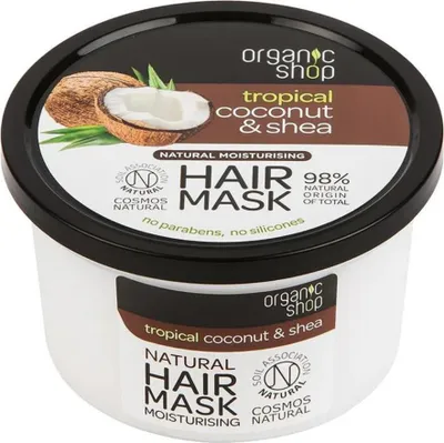 Image de Organic Shop - Masque capillaire à la noix de coco et au karité - Nourrissant et revitalisant - 250 ml - 1 pièce