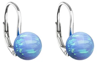 Produktbild von Funkelnde Silberohrringe mit synthetischem Opal 11245.3 blau