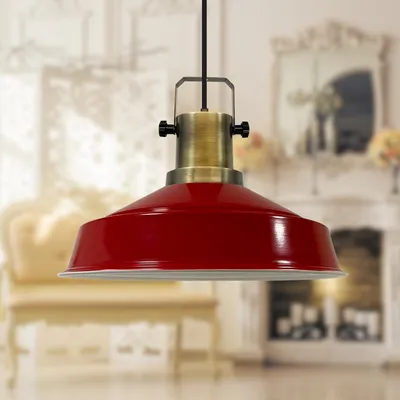 Produktbild von Hängelampe Esstisch Asletl Wohnzimmerlampe 41 cm - Rot