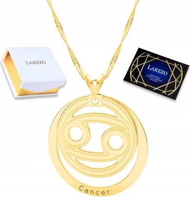 Produktbild von Goldene Halskette mit dem Sternzeichen Krebs – Horoskop und Astrologie (925er Gold)