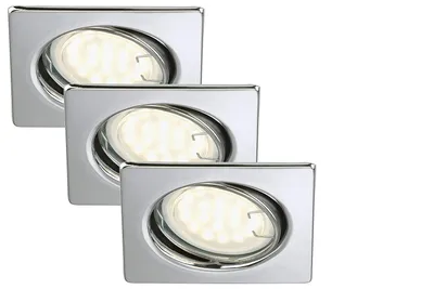 Produktbild von Briloner 7213-038 LED Einbaustrahler Set 3x3W Metall Chrom eckig schwenkbar
