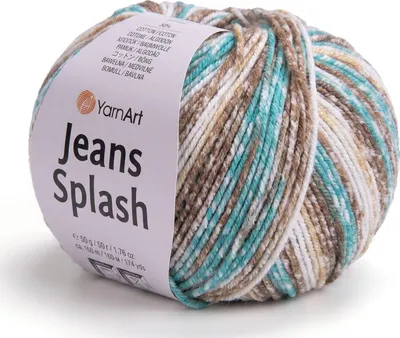 Image de YarnArt Jeans Splash 951, Laine à tricoter multicolore, 55% coton, 45%.polyacrylique, 50g, 160m
