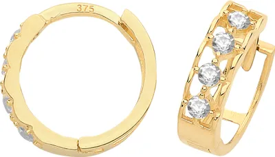 Image de Boucles d'Oreilles Femme Or 375/1000 avec Oxyde de Zirconium - 12mm*3mm; TRS26511